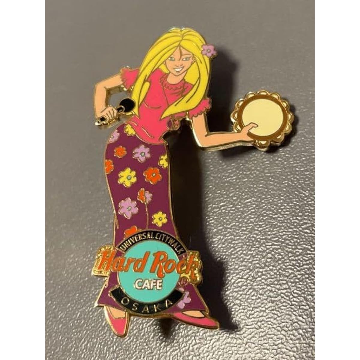 Hard Rock Cafe Pin Badge Osaka Hard Rock Cafe OSAKA Girl Tambourine Vocalist Pin