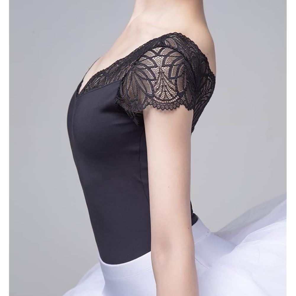 [Pro Dance] ProDance Black Half Cup Simple Stylish Ballet Leotard PLHA020N