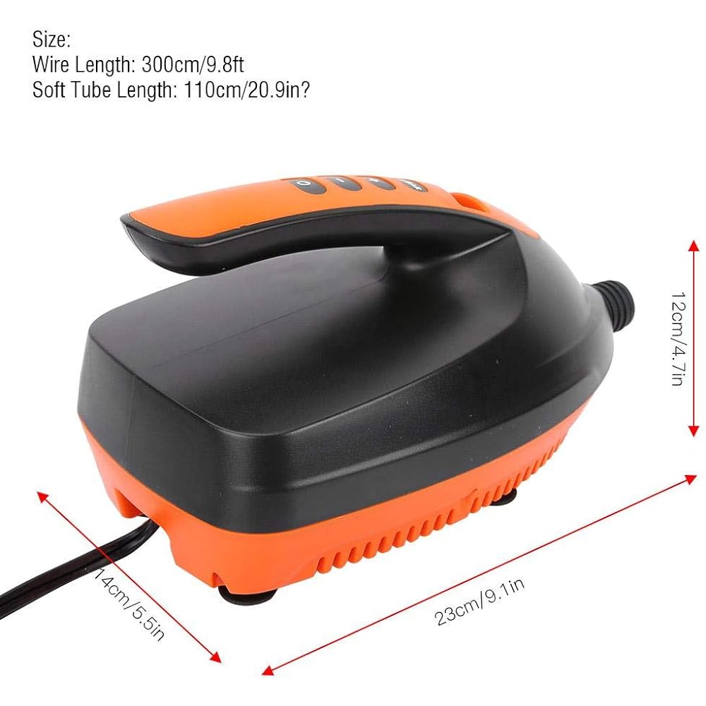 Rechargeable Pump Electric Air Pump Air Pump with LCD Screen Can Increase/Decrease Pressure Value DC 12V with Nozzle For Air Cushion/Air Bed Mat/Inflatable Tent/SUP, etc.