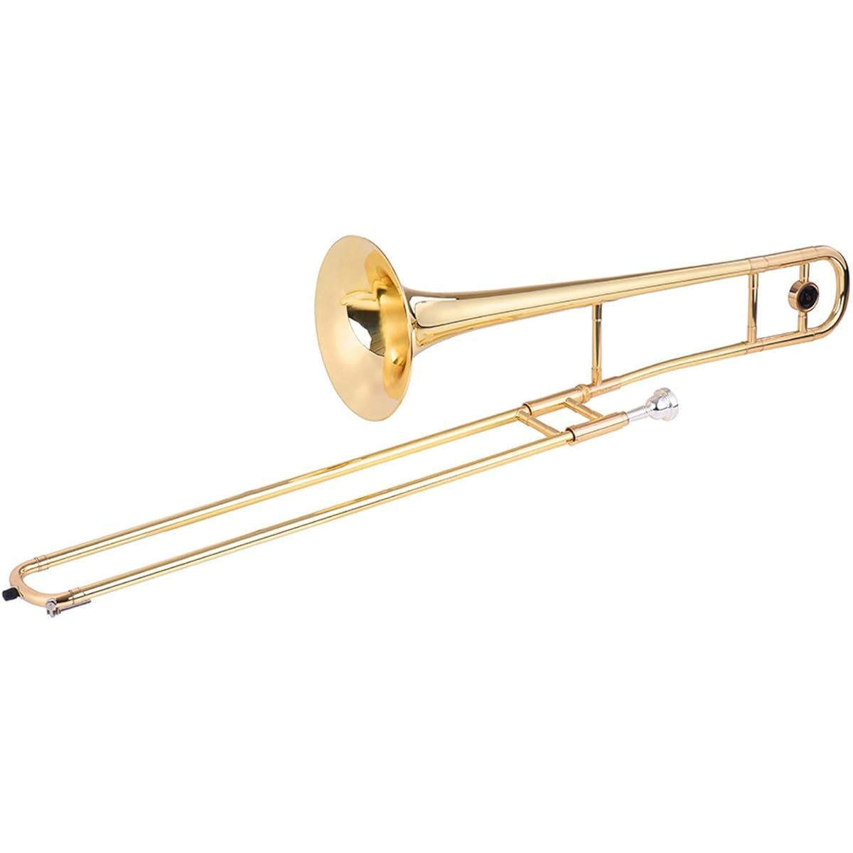 summina Alto Trombone Brass Gold Lacquer Bb Tone B Flat Wind Instrument with Cuprontel Mouthpiece Cleaning Stick Case… (Gold)