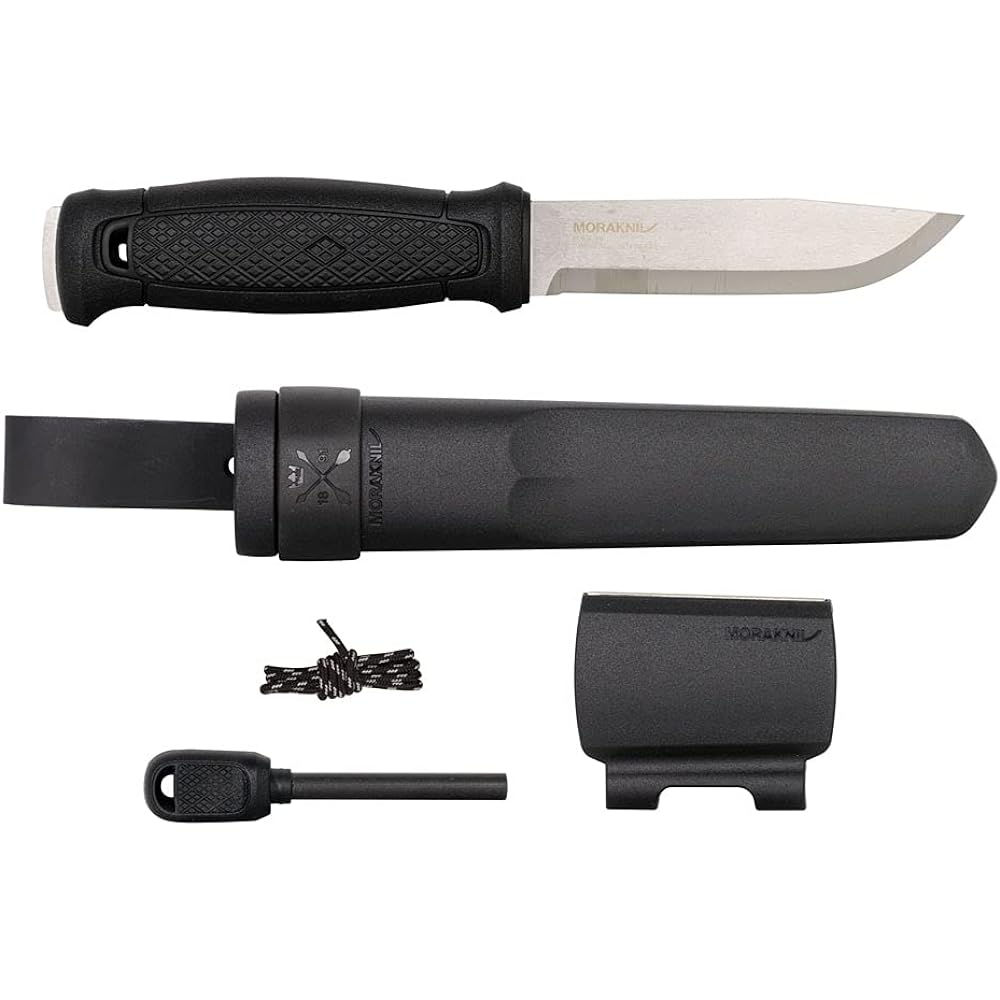 Morakniv Garberg Survival Kit Stainless Steel Blade Thickness 3.2mm Full Tang Knife for Wood Chopping Fire Starter Included