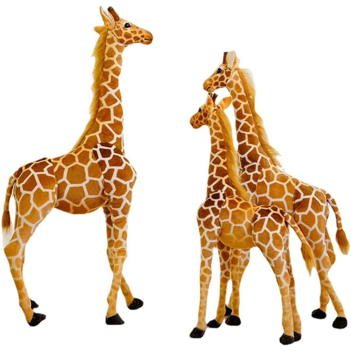Stuffed Animal Giraffe Deer Realistic Animal Extra Large Giraffe Model Doll Toy Healing Goods Children's Day Gift (140cm)
