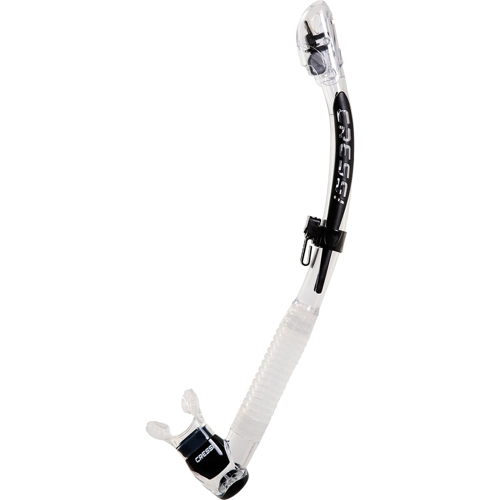 CRESSI Scuba Snorkeling Snorkel [ITACA ULTRA DRY] Patented Dry Guard Soft Silicone Mouthpiece with Drain Valve [Genuine Product]