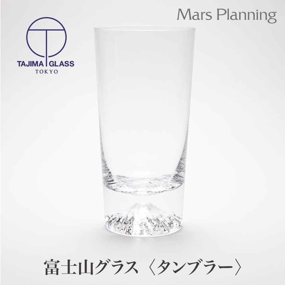 [Mt. Fuji shines at the bottom] Mt. Fuji glass tumbler, Tajima Glass, with original wooden box