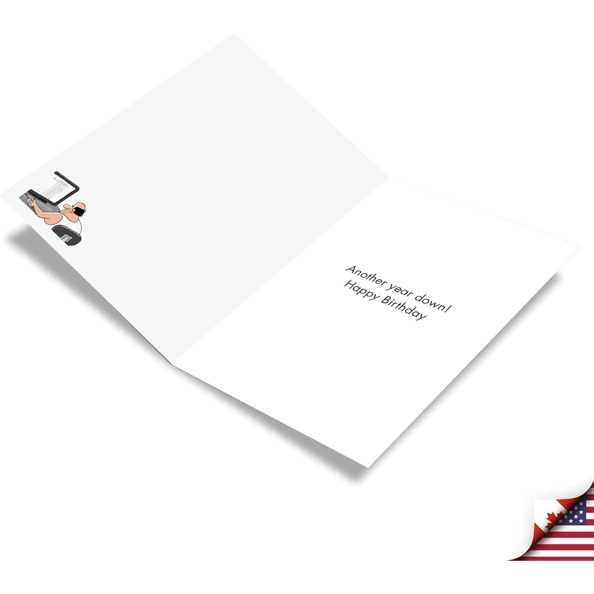 NobleWorks - 1 Cartoon Birthday Greeting Card Funny - Hilarious Birthday Notecards with Envelopes Comic Humor Celebration - Age Scrolling C3679BDG