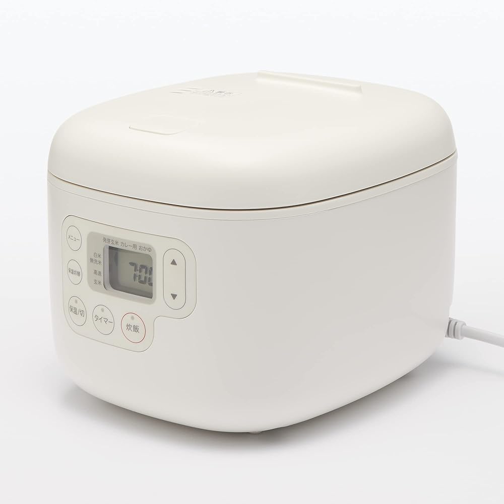 MUJI MUJI rice cooker with rice scoop holder, 3 cups, white, width 20.8 x depth 25.4 x height 18.6 cm MJ-RC3A3/12829065