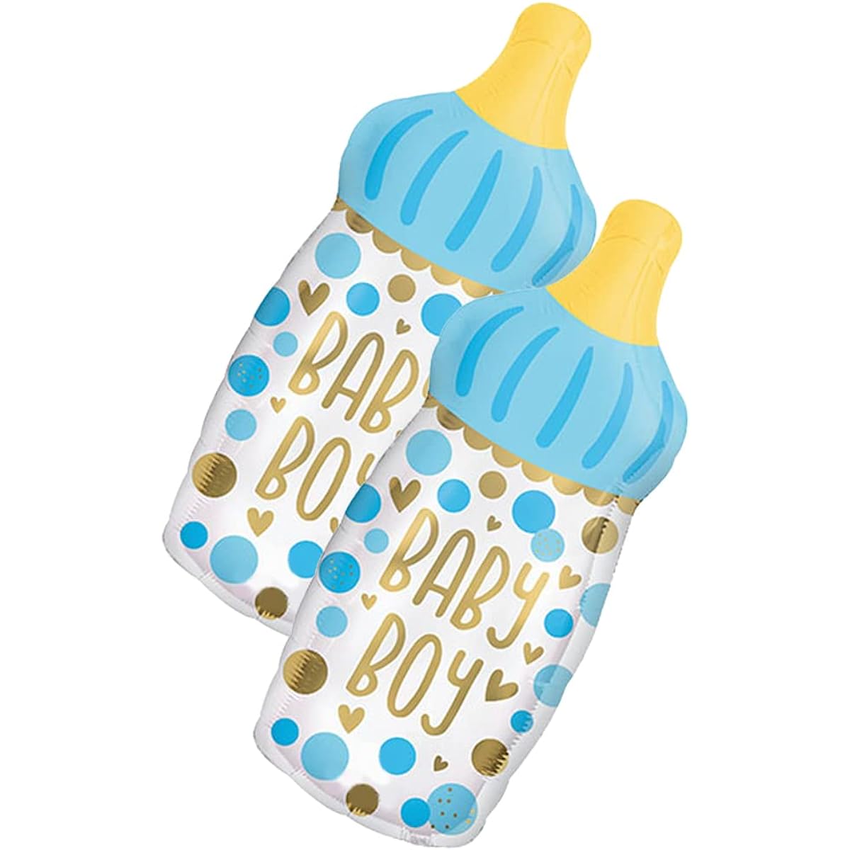 Blue Bottle Baby Boy Jumbo 30 Inch Foil Party Balloons, Set of 2