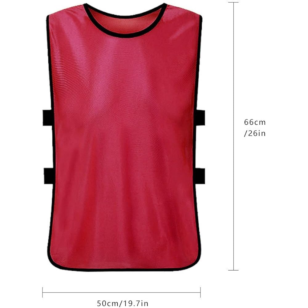 [Set of 12] Game bibs for adults and juniors, one size fits most, unisex, easy to put on and take off, sweat absorbent, quick drying, bib vest, group sports such as basketball, futsal, lacrosse, soccer, etc.