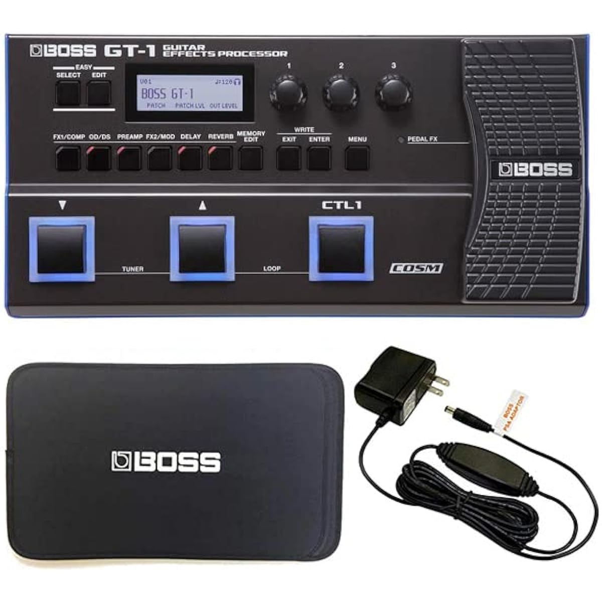 [With sleeve case] BOSS GT-1 Multi Effector GT-1 + Genuine Adapter Set