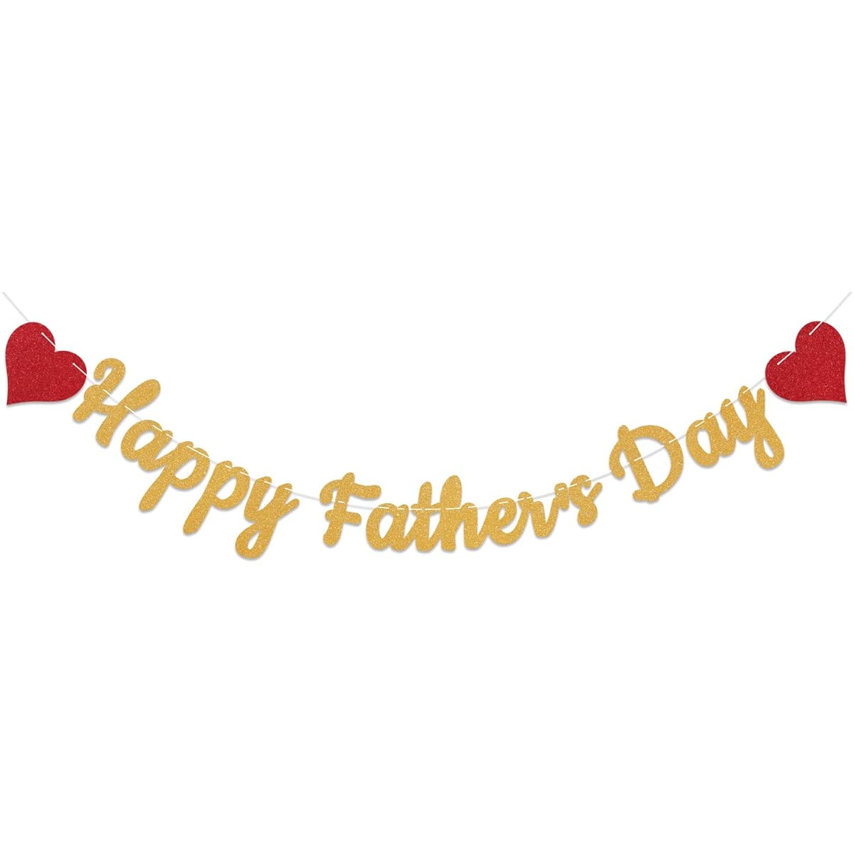 Happy Father's Day Banner Gold Glitter Father's Day Decorations Best Dad Ever Decor Father's Day Party Decorations