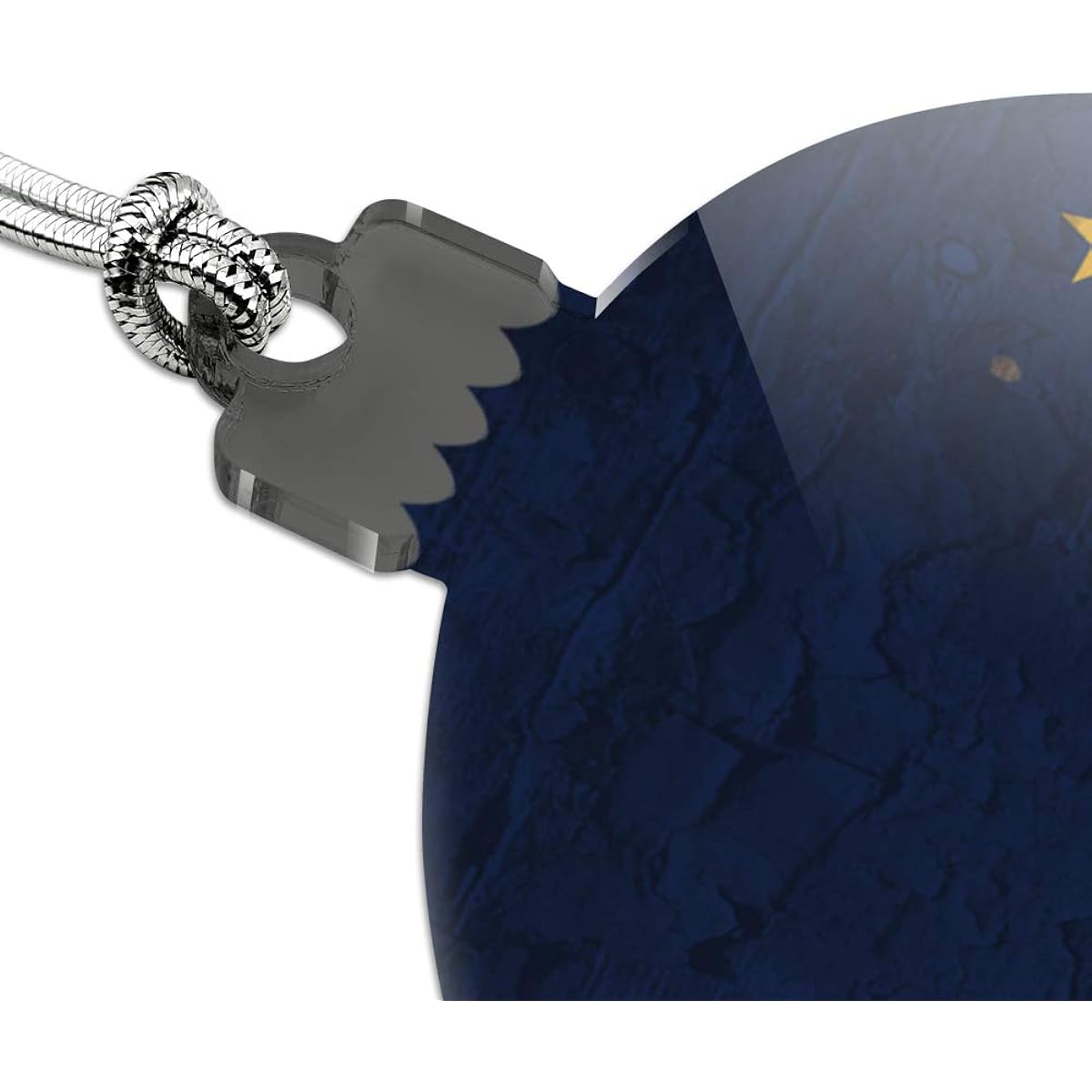 Rustic Alaska State Flag Distressed USA Acrylic Christmas Tree Holiday Ornament