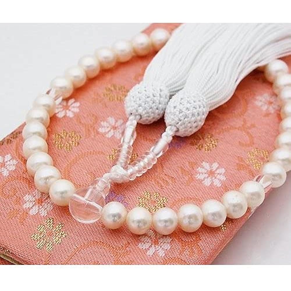 [enyapearl] Genuine pearl prayer beads/prayer beads 7.5mm to 8mm Freshwater pearls Comes with special case Cluster color white Can be used by all sects Pearl Prayer beads 7.5
