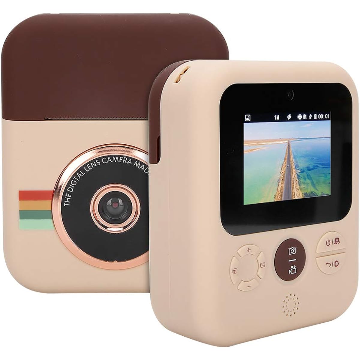 Mini Kids Print Camera 12MP DIY Graffiti Photo Cartoon Cute Digital Print Camera IPS Color Screen 1500 mAh