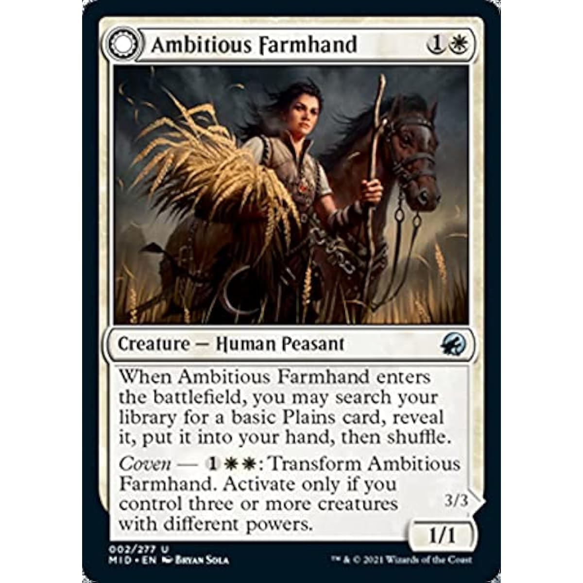 Magic: The Gathering - Ambitious Farmer // Seasoned Khazar (002) - Foil - Innistrad: Midnight Hunt