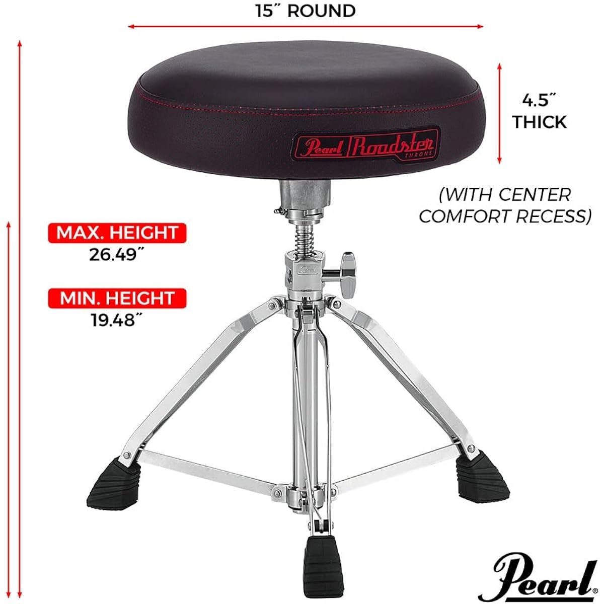 Pearl Roadster Drum Throne D-1500