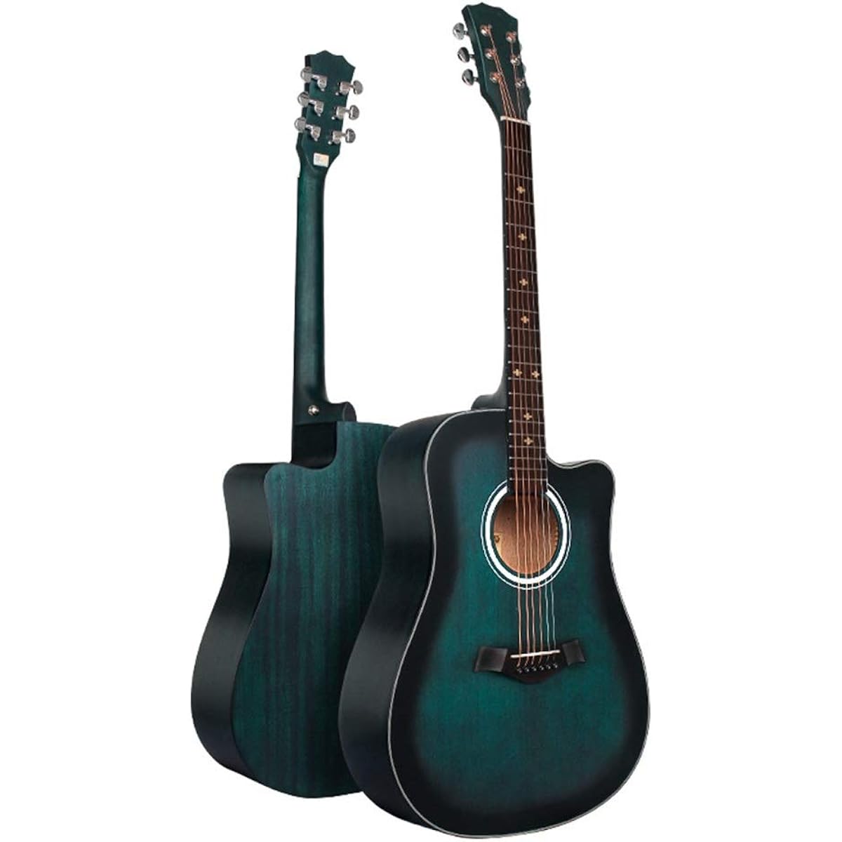 Beginner's Practice Guitar Guitar Face Single Spruce Peach Blossom Folk Guitar Veneer Gradient Elementary School Student Adult Beginner Guitar (Color: Natural, Size: 41 inches)