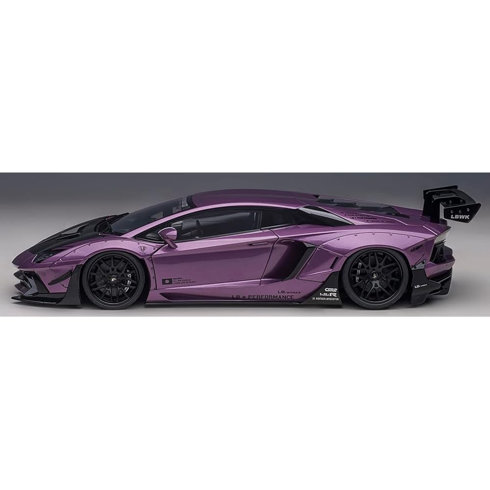 AUTOart 1/18 Liberty Walk LB-WORKS Lamborghini Aventador Limited Edition Metallic Purple VIOLA SE30 / Carbon Black Bonnet Finished Product 79242
