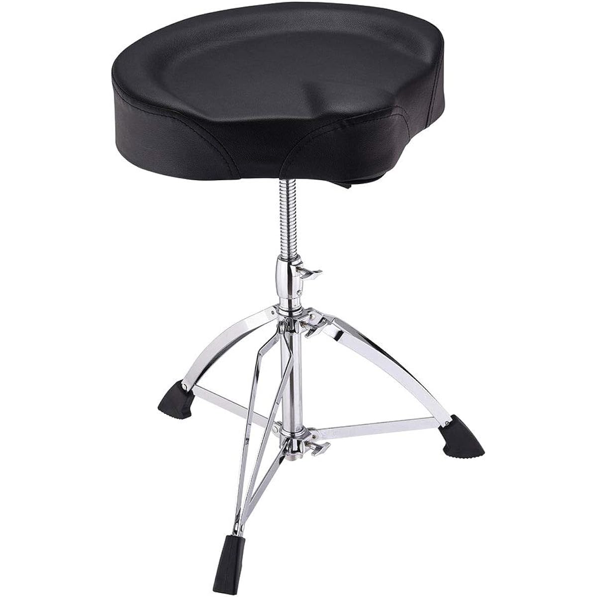 AW Saddle Drum Throne Drummer Stool Round Seat Chair Height Adjustable Folding Stand Percussion Hardware L Size