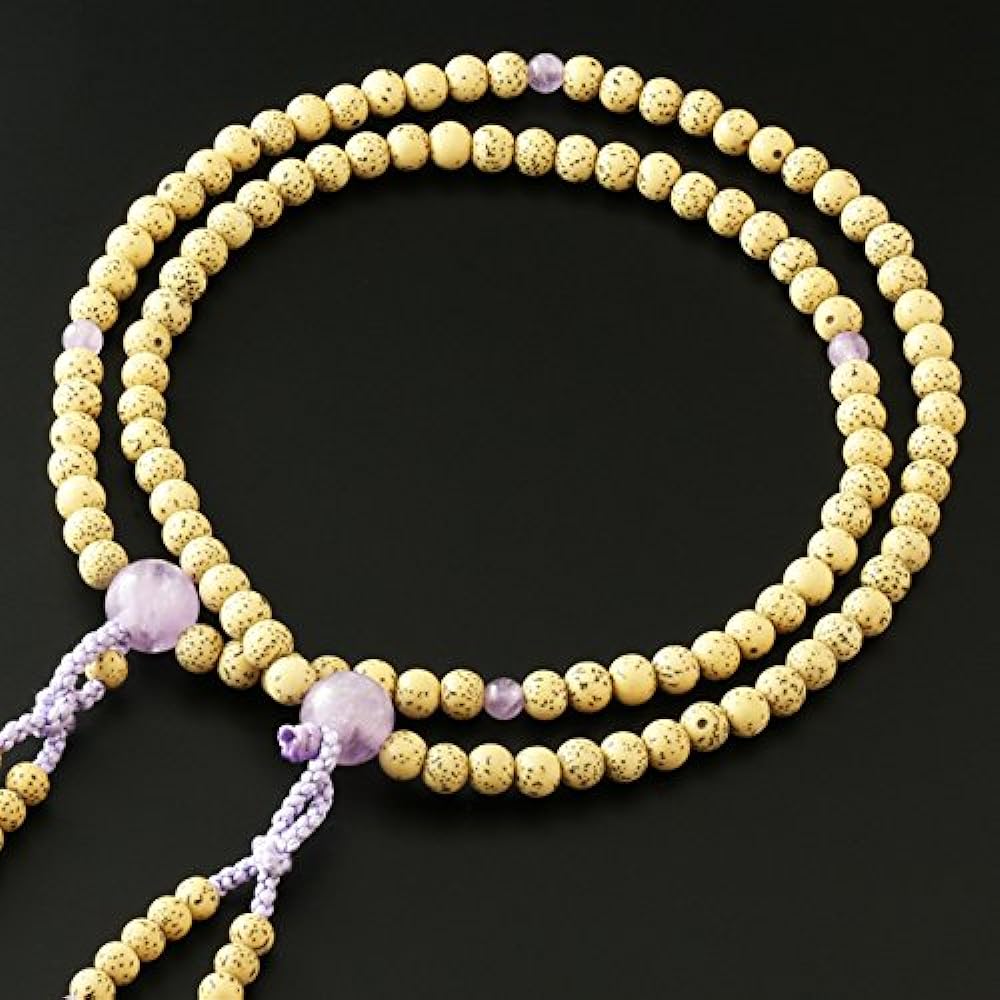 Kyoto Buddhist Altar Hayashi Prayer Beads Shingon Buddhism Shake 0 Star Moon Bodhi Tree with Fujigumo Stone (For Women) Official Ceremony [Bead Bag Set] SW-028 Kyoto Prayer Beads