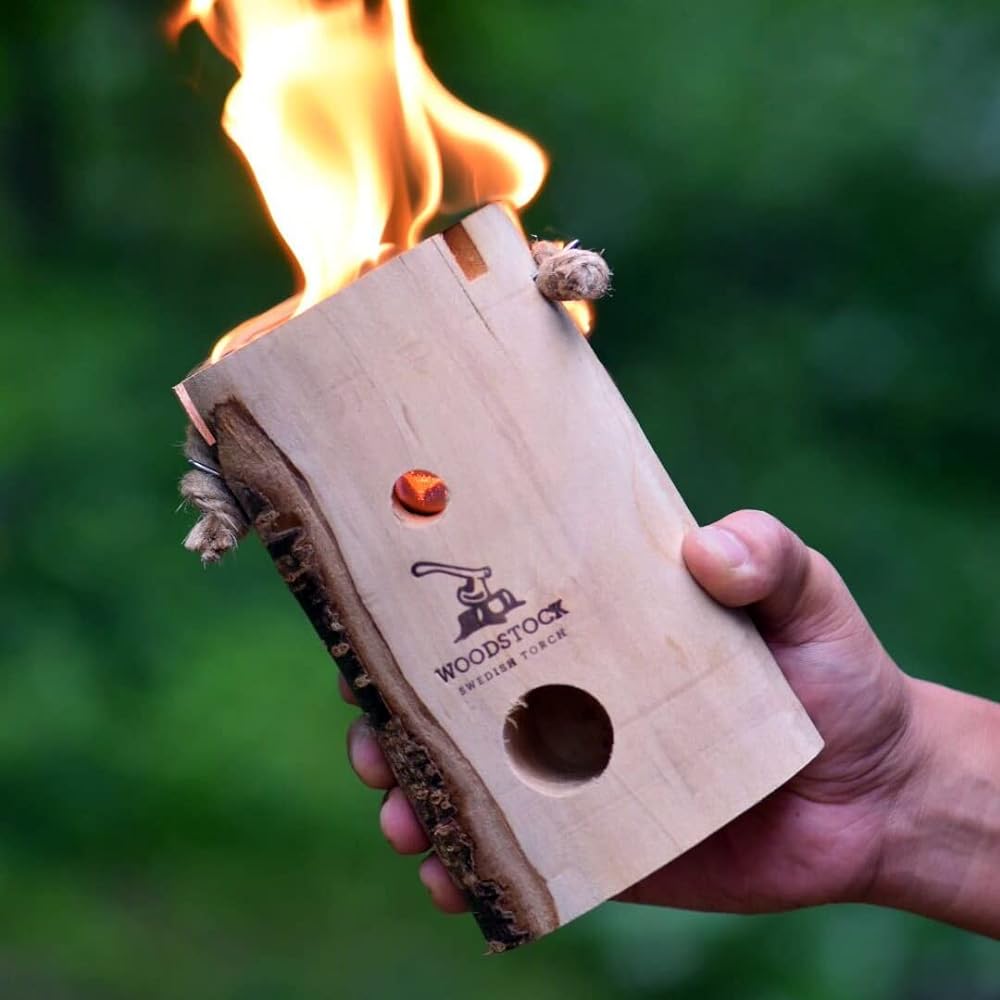 [Introduced on NHK] Swedish Torch mini Yamazakura WOODSTOCK Hardwood from the Zao Mountains in Miyagi Prefecture Perfect gift Bonfire experience Patented structure Includes igniter Swedish Torch Replaces a lantern