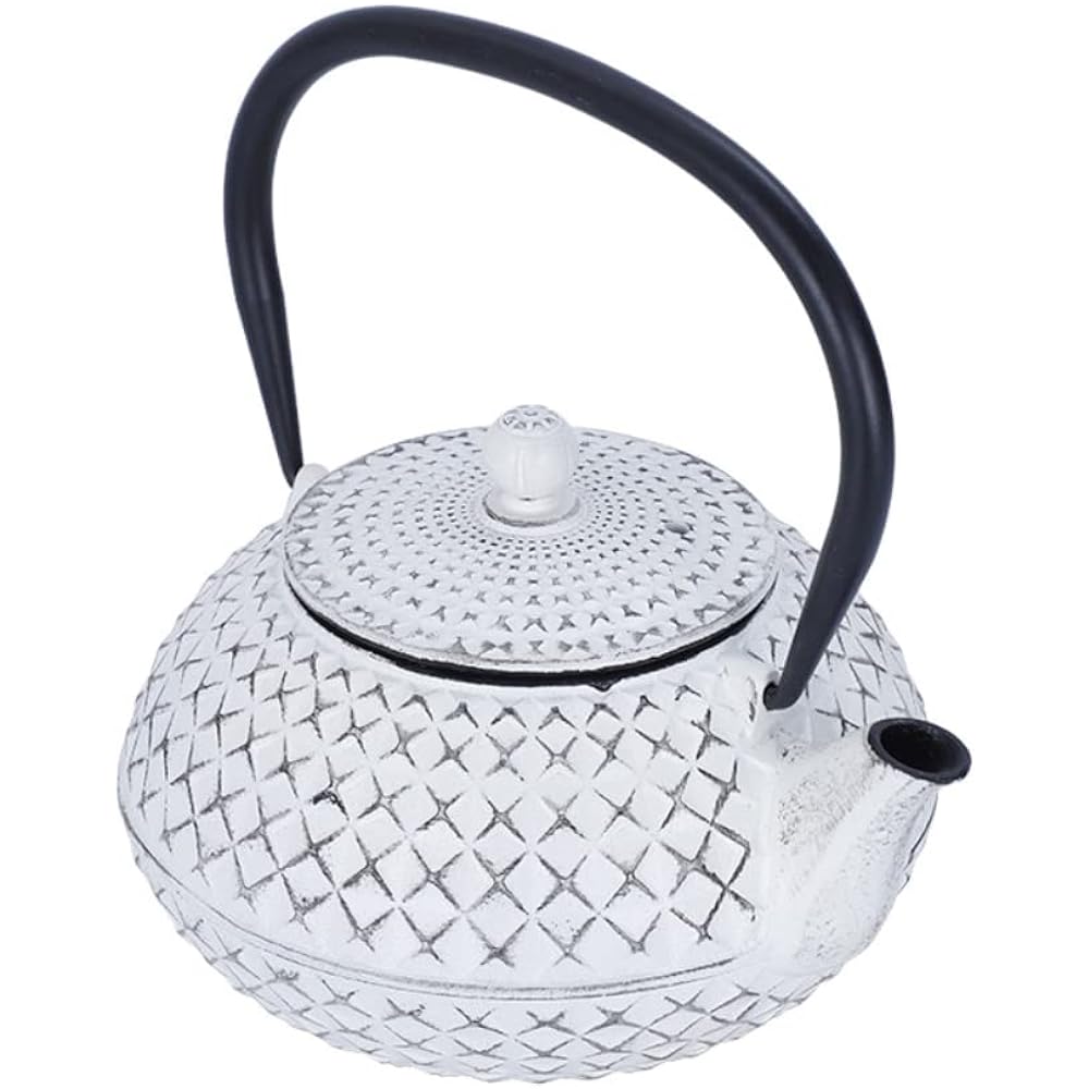 Iron kettle, teapot, Nanbu ironware, iron bottle, IH compatible, white kettle, teapot, tea strainer included, iron kettle, kettle, iron teapot, cast iron, tea ceremony utensils, traditional crafts (500ml/800ml)