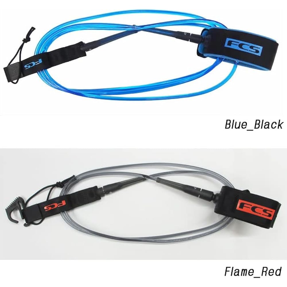 FCS Surfing Leash Cord 9ft ANKLE ALL ROUND REGULAR All Round Regular 9 Ankle (Flame_Red)