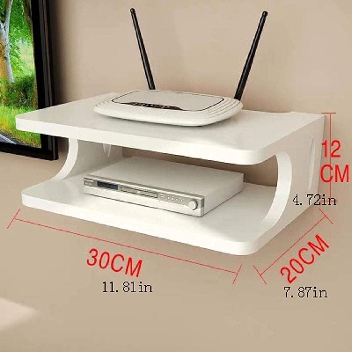 Wall Mount Shelf Floating Shelf Wall Mount TV Stand Cabinet Open Foam Locker Set Top Box Shelf Router Storage Box DVD Player/Cable Box/Game Console/Router Floating Shelf Wall Mount