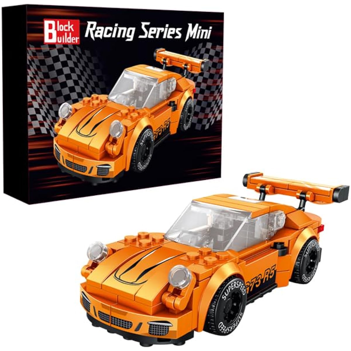Block Builder 911 Racing Car Building Block Set (230 Pieces) Racing Car Building Blocks for Kids and Adults
