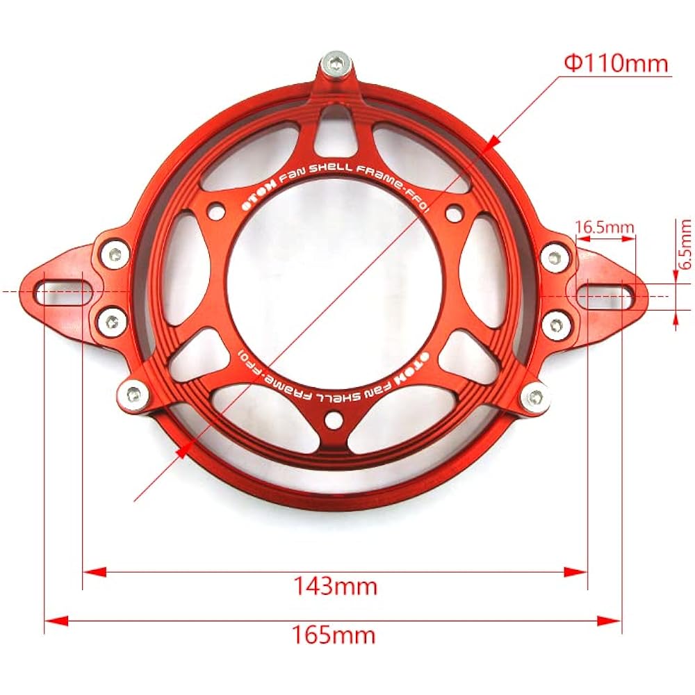 OTOM Oil Cooler Water Cooler Electric Radiator Cooling Fan for 150cc 200cc 250cc Dirt Pit Bike Motorcycle ATV Quad Motocross (Red Set)