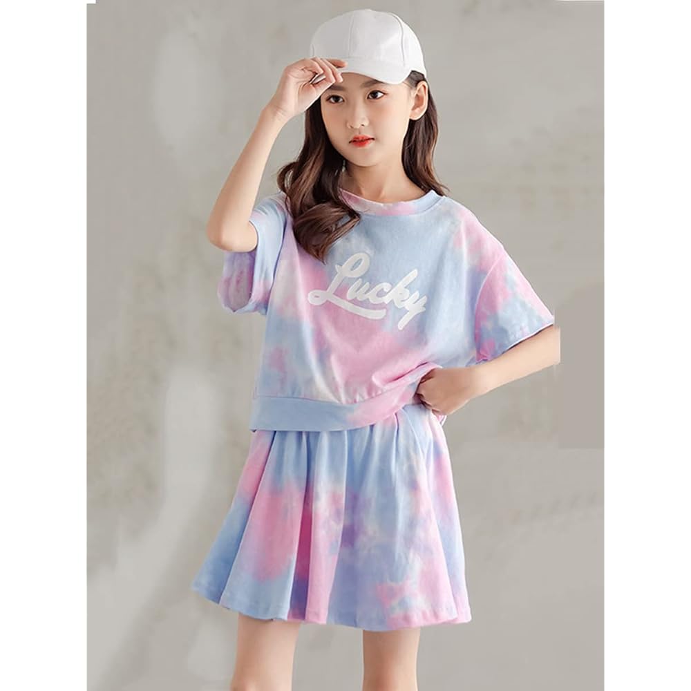 [YuWan] Children's Girls' Summer Clothes, Short Sleeve Tops, Shorts, Top and Bottom Set, Kids' Jersey, Setup, Girls, Elementary School Students, Dancewear, Korean, Stylish
