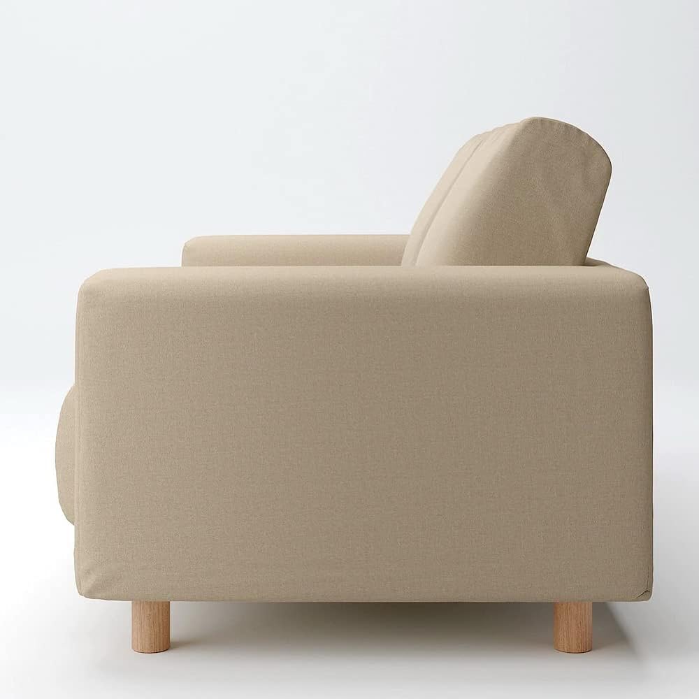 MUJI cover heather beige cotton canvas sofa body 2 seater for urethane pocket coil 44620687
