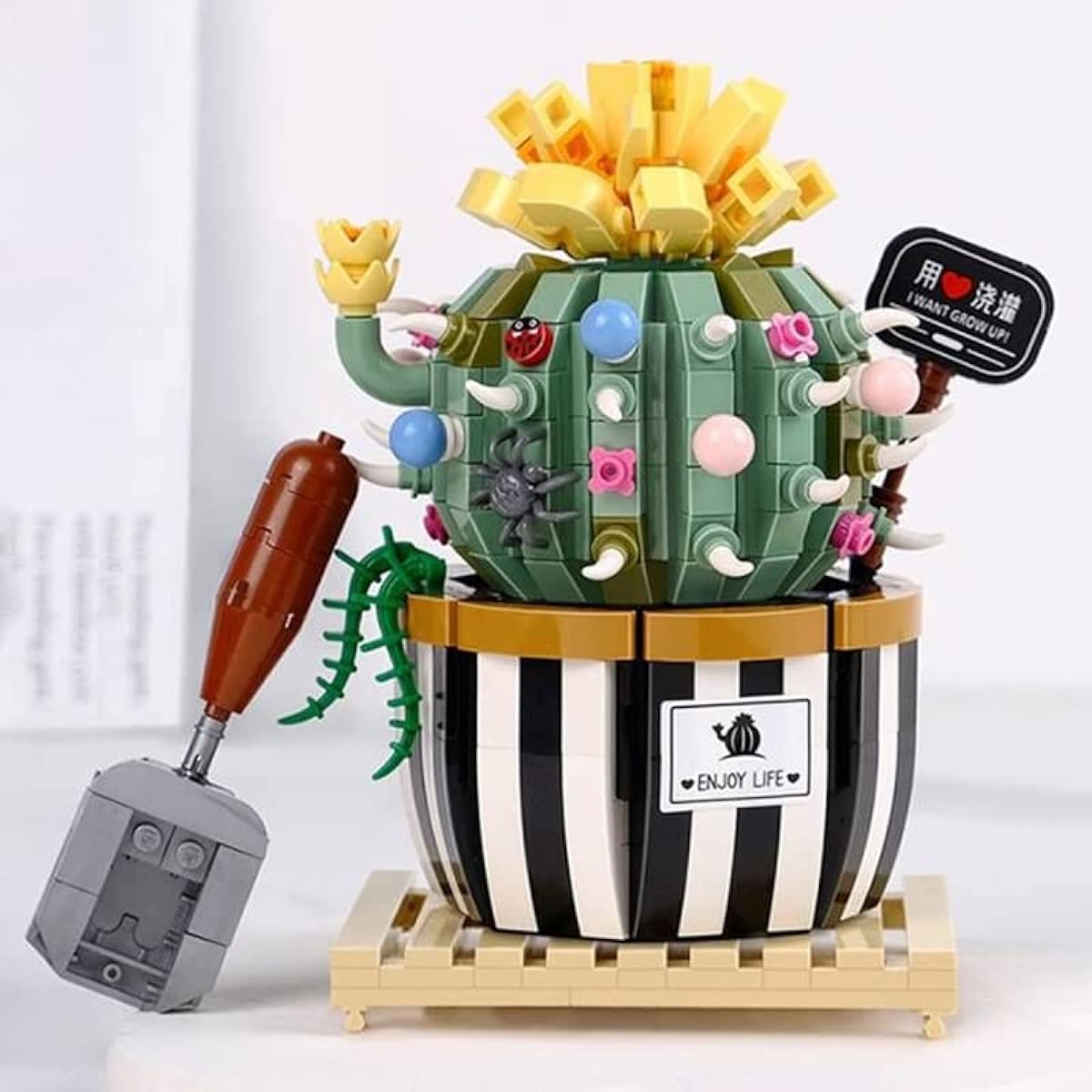 LOZ Mini Blocks 1657 1658 1659 1660 1661 1670 1671 1672 Kids Assembly Toy Brick Flower Puzzle Pot Plant Girls Gift Home Decor (1246-With Box)