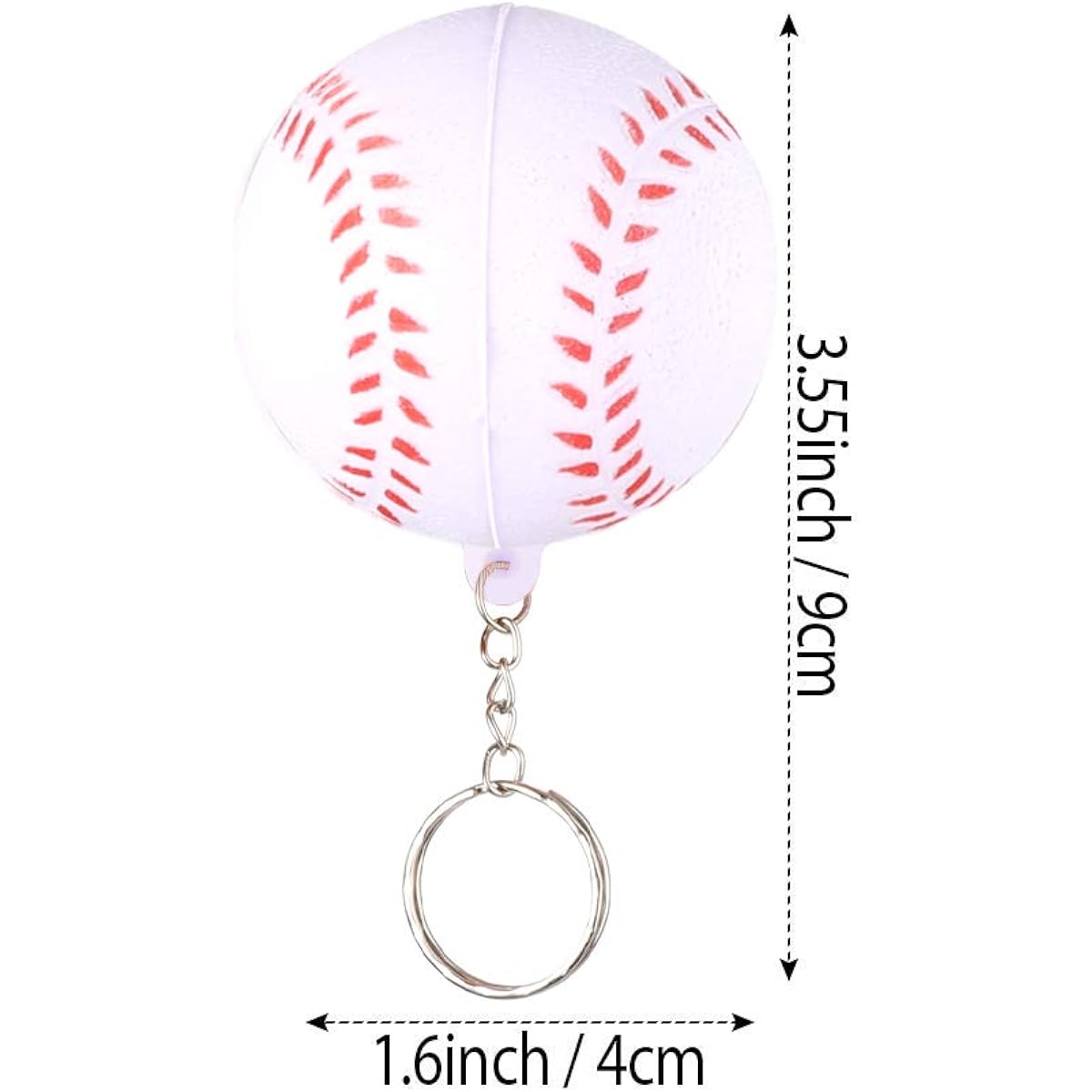 KINMAD Baseball Keychains 24 Pack Baseball Sports Stress Ball Keychain Kids Party Favors Gifts School Carnival Prizes