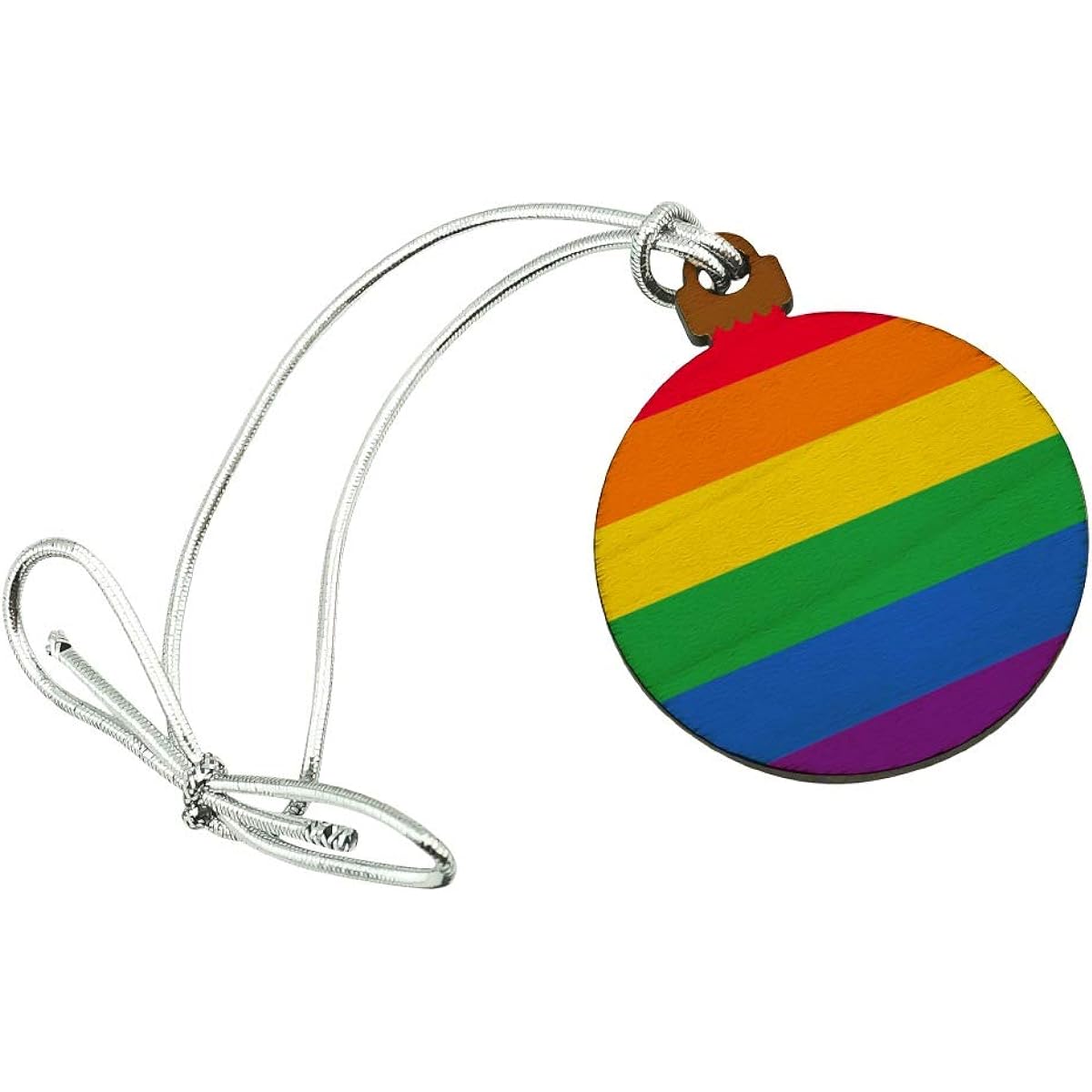 Rainbow Pride Gay Lesbian Contemporary Mini Tiny Small Tree Christmas Tree Holiday Ornament