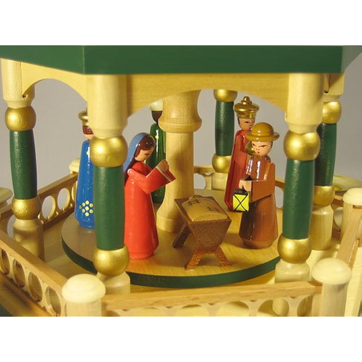 Christmas pyramid - Bible stories - 2 tiers - height 42 cm - colour - original by Mueller Seiffen from the Erzgebirge