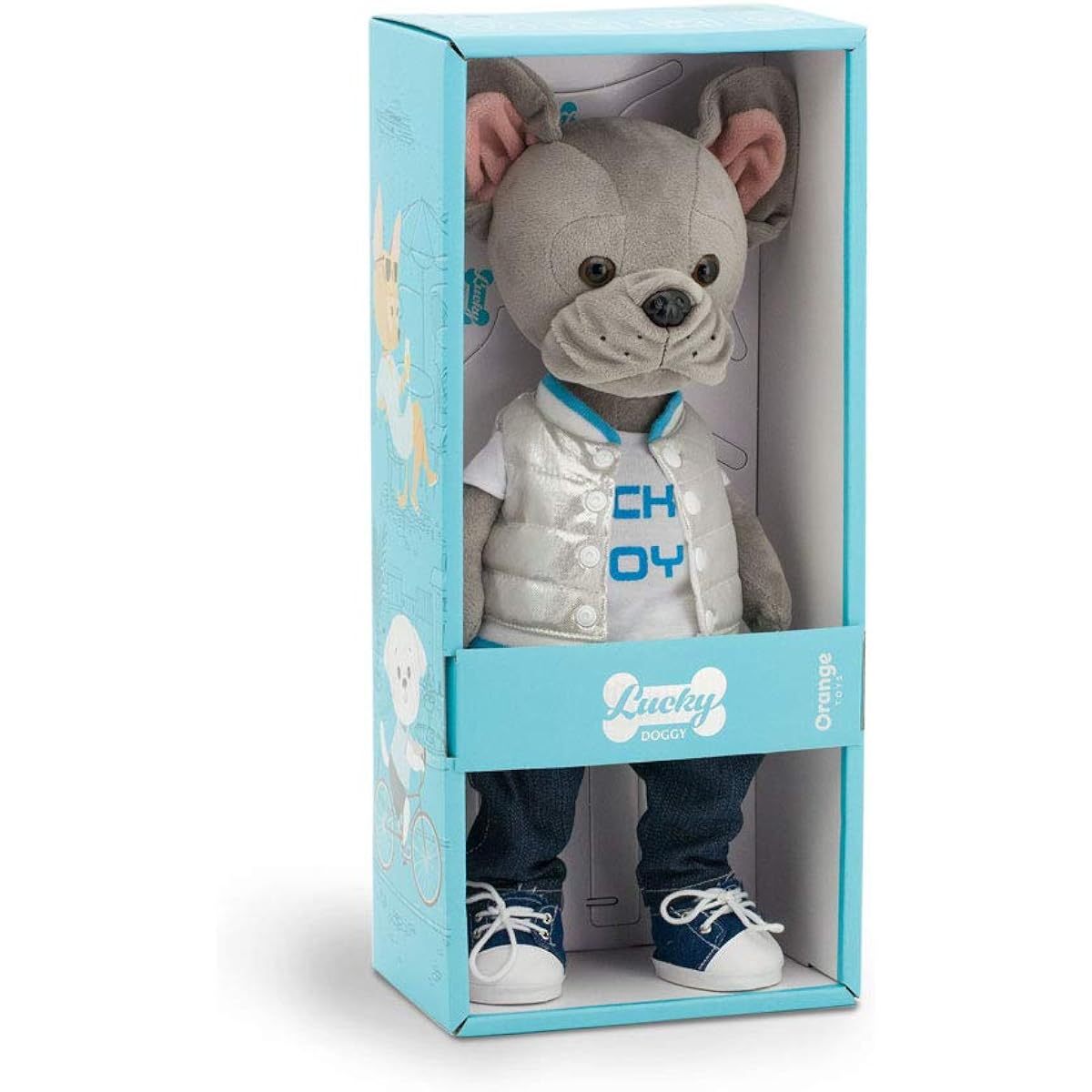 Lucky Maxx: Super Style Plush Toys. Dress Up for Kids from 3 Years Old. Stuffed Animal Toys for Dog Lovers. French Bulldog for Boys and Girls.
