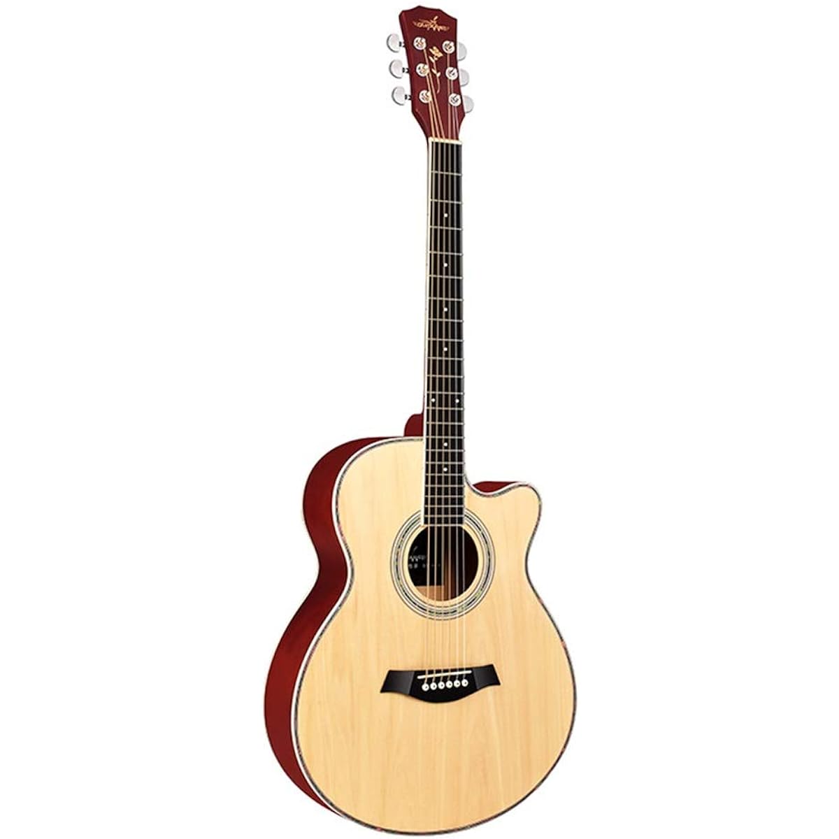 Beginner's Practice Guitar Tochigi Folk Ballet Matte Wood Color New Beginner Acoustic Guitar Elementary School Student Adult Beginner Guitar (Color: Natural, Size: 40 inches)
