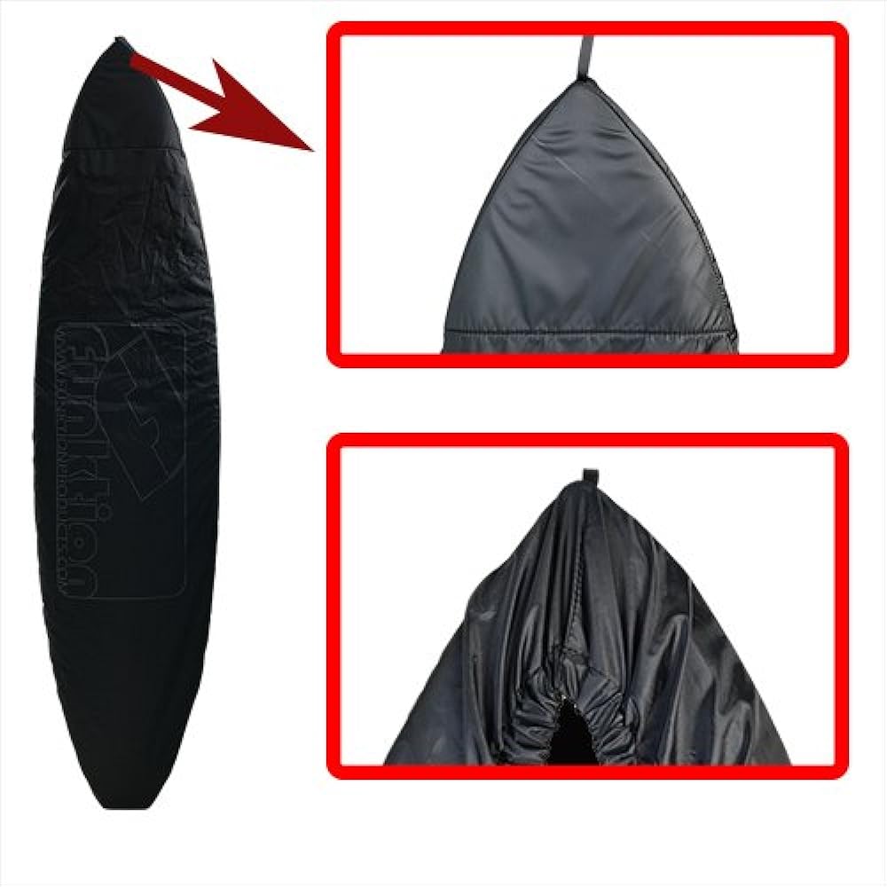 Funktion Surfboard Cover for Shortboards Black Nose Guard Reinforced Edition FK-WRAP-ST-BLK-NG