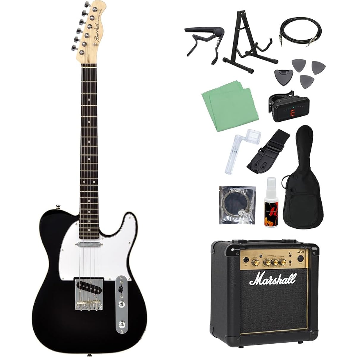 Bacchus BTC-1R BLK Electric Guitar Beginner 14-piece Set [Includes MG10] Universe Series Bacchus
