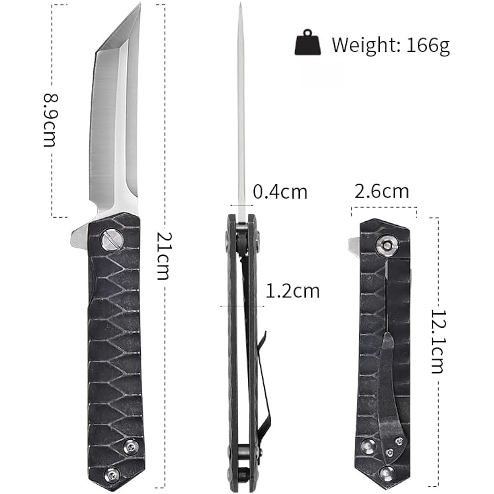 LAGERFEUER Japanese Sword Design Folding Knife Folding Knife (Razor Blade)