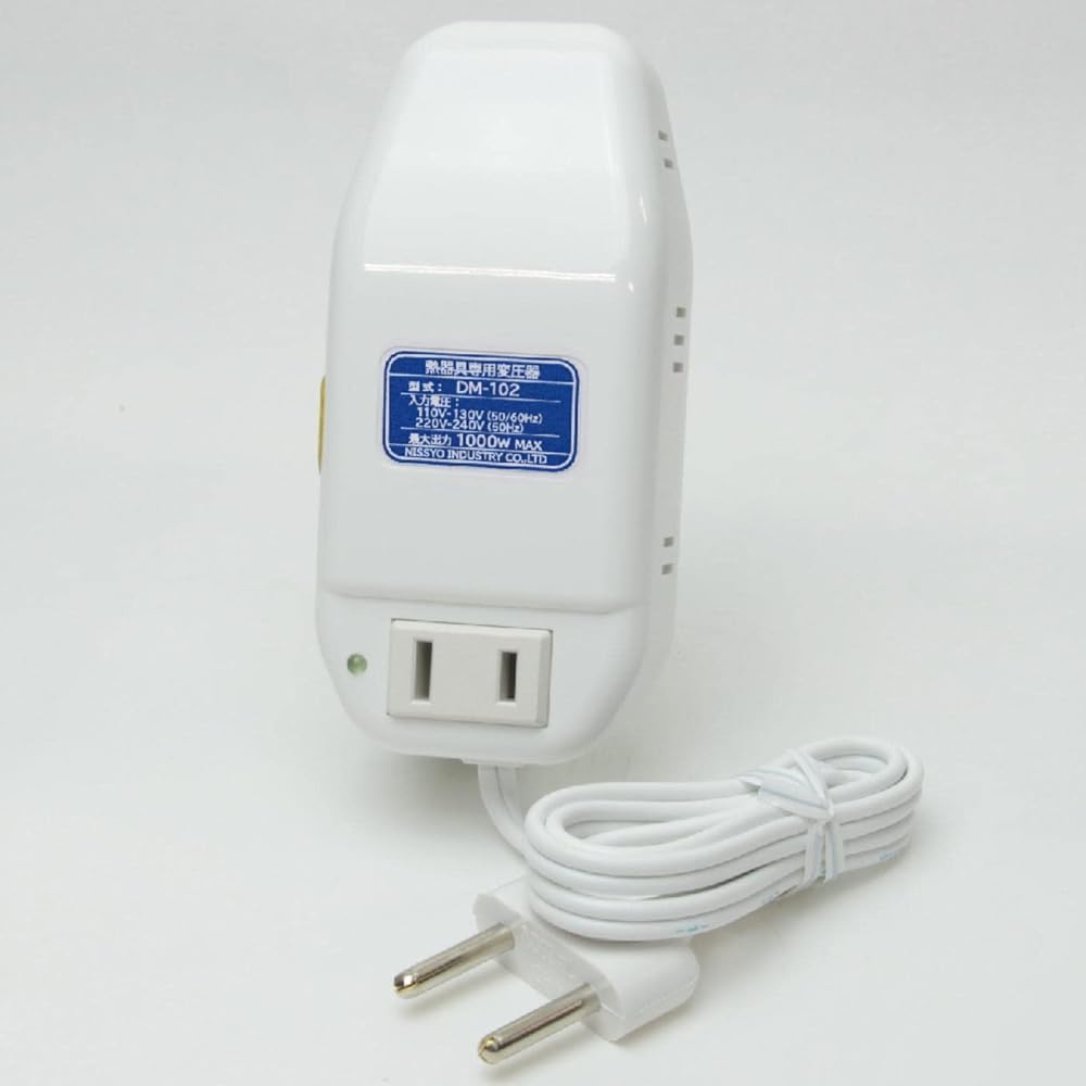 Nissho Kogyo Transformer, For Overseas Travel, For Heating Appliances Only, AC110V~AC130V(50/60Hz) AC220V~AC240V(50Hz)→AC100V 1000W DM-102 White