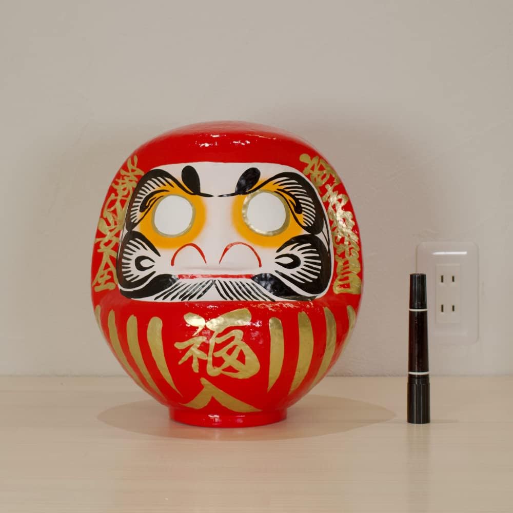 Shigeta Daruma, Made in Japan, Daruma, Takasaki, Family Safety, Good Luck, Good Luck, Passing, Winning, Prayer, Ornament, Traditional Craft, Height 28cm, Size 8, Red