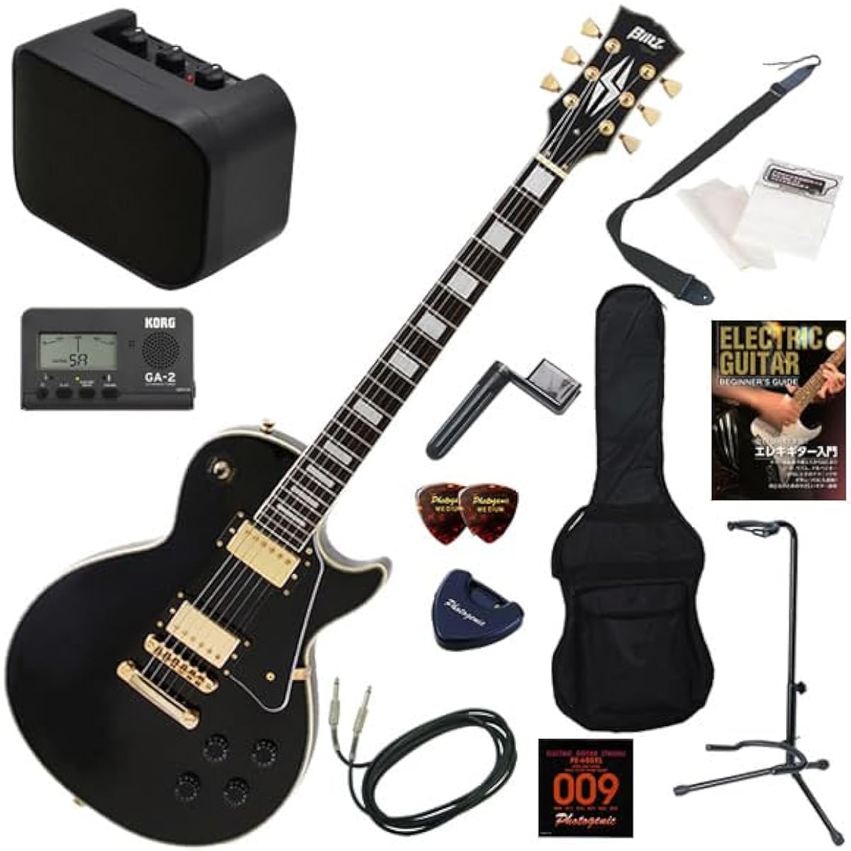 Blitz Electric Guitar Beginner's Guide - Easy 13-piece Set with Mini Amplifier BLP-CST/WH (White)
