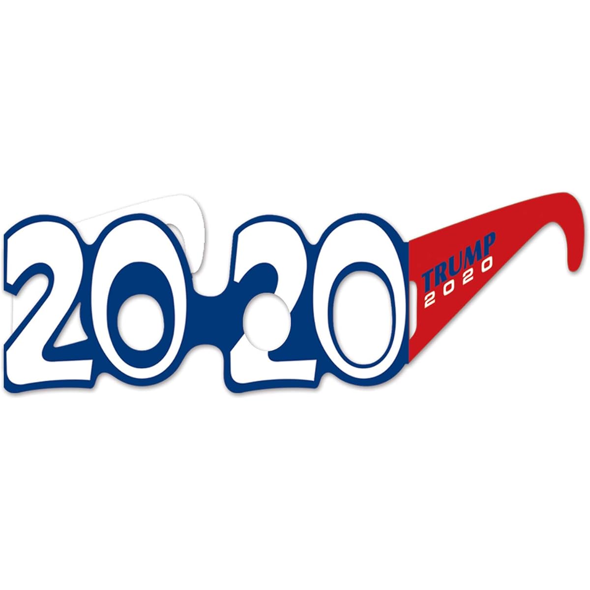 Beistle 12 CT Republican Candidate Paper Eye Glasses Trump 2020 - US Presidential Election Party Supplies Patriotic Favors One Size Red/White/Blue