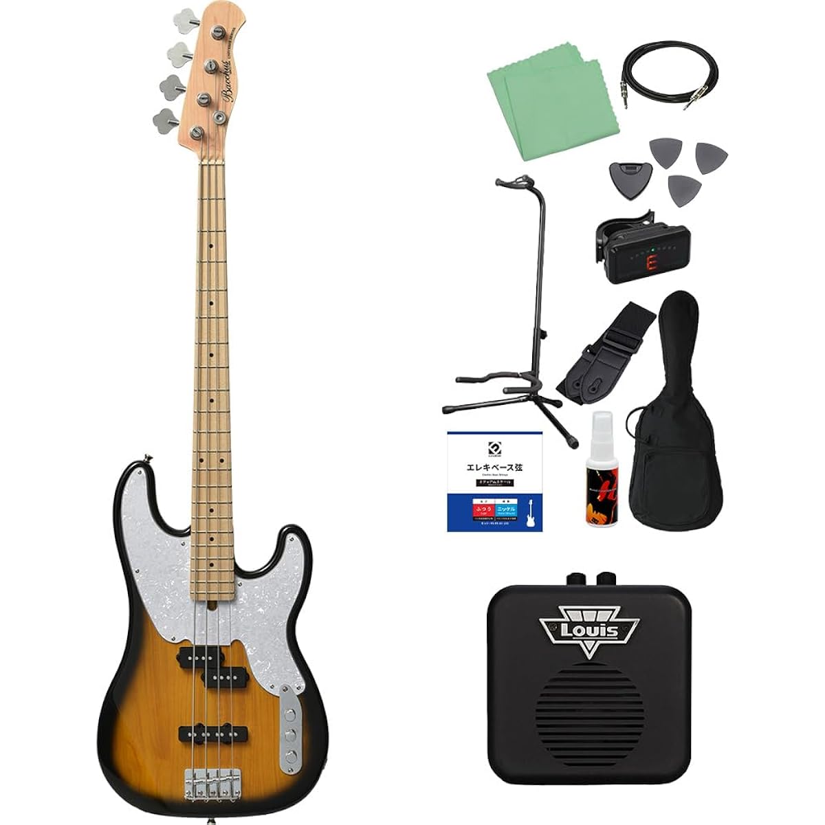 Bacchus BTB-PJ/M 2TS 2-tone sunburst bass beginner 12-piece set [with mini amp] Precision bass type Bacchus