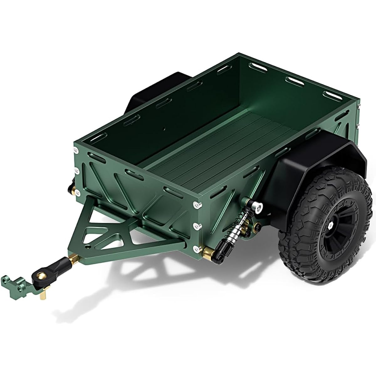 EPINON Aluminum 1/18 1/24 RC Trailer RC Crawler Trailer 1/18 TRX4M 1/24 AXIAL SCX24 RC Car Crawler Upgrade Accessories (Army Green)