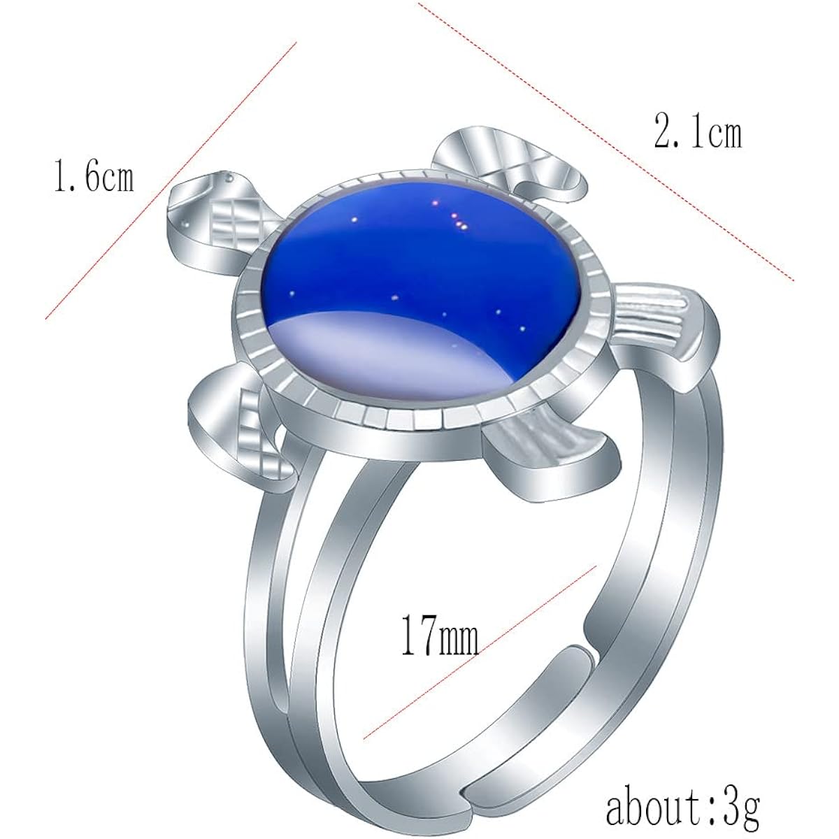 Acchen Mood Ring Two Eyes Color Changing Emotion Finger Ring with Gift Box (Dolphin)