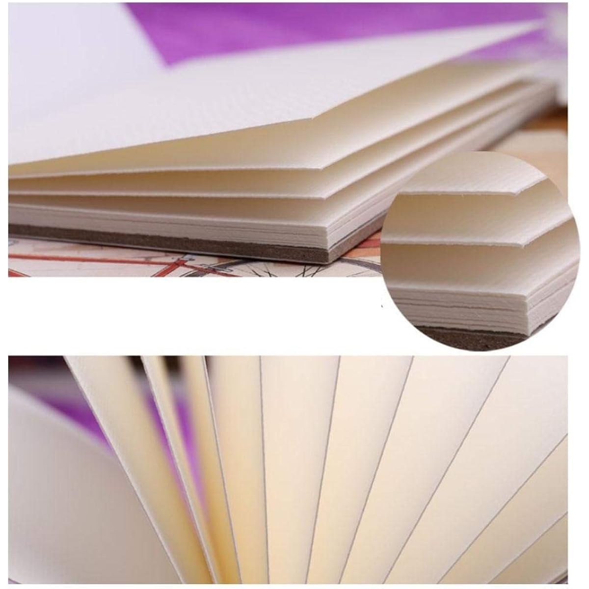 GLOGLOW Watercolor Textured Paper Pad, 12 Sheets Portable Double-Sided Textured Watercolor Paper Pad Acid-Free Water-Soluble Color Painting Sketchbook (S)