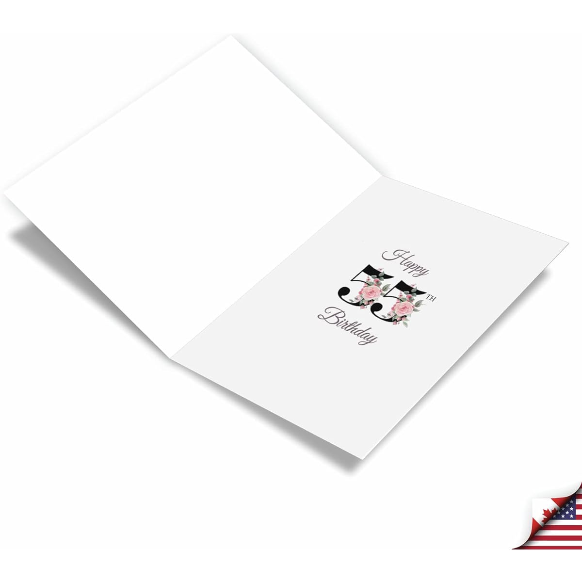 NobleWorks 55th Anniversary Milestone Birthday Paper Card 5 x 7 Inch with Envelope (1 Card) Floral 55 Years Old C8256MBG