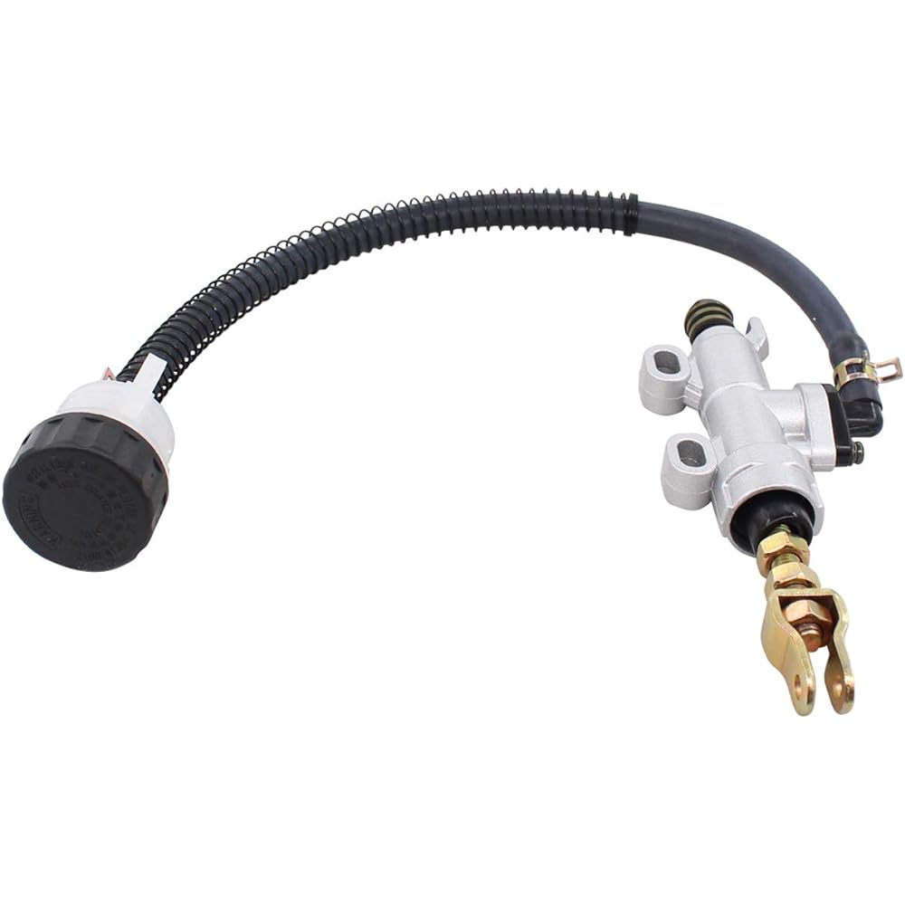 XtremeAmazing Motorcycle Rear Brake Master Cylinder with Reservoir for 50cc 70cc 90cc 110cc 125cc ATV Chinese Dirt Bike